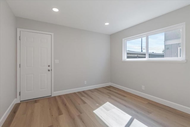 empty room featuring light wood-type flooring