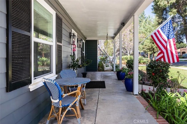 view of patio / terrace with a porch