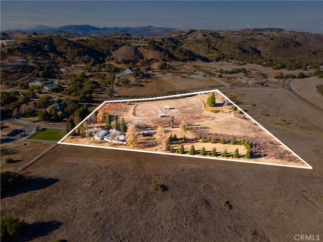 aerial view with a mountain view