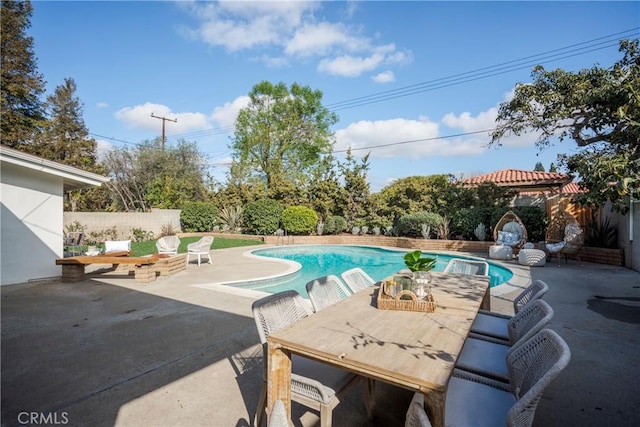 view of swimming pool with a gazebo and a patio area