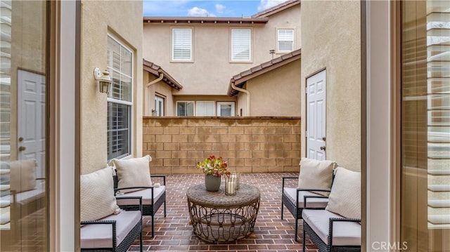 view of patio / terrace with an outdoor living space