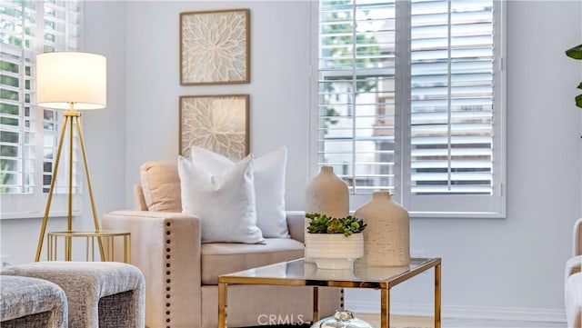 sitting room featuring a wealth of natural light