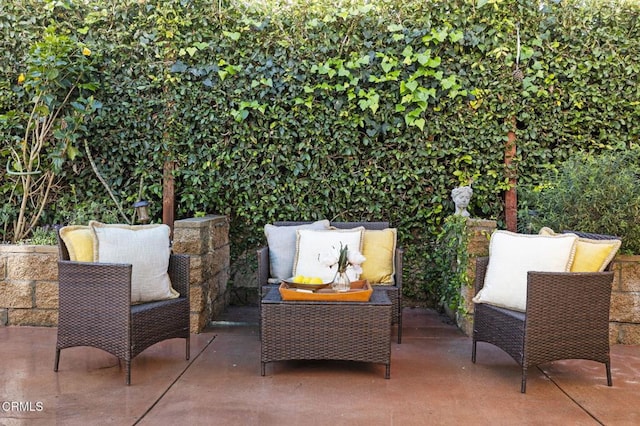 view of patio with an outdoor living space