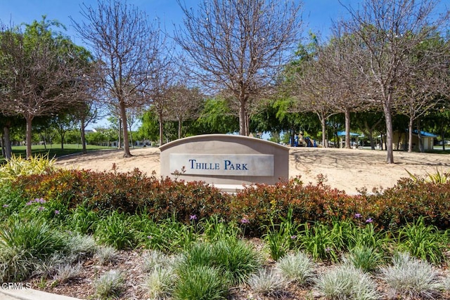 view of community sign