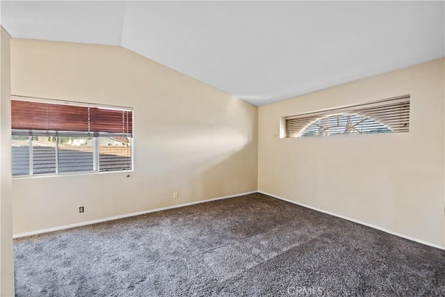 30340 Channel Way Dr, Canyon Lake, CA 92587 - carpeted spare room featuring baseboards and lofted ceiling