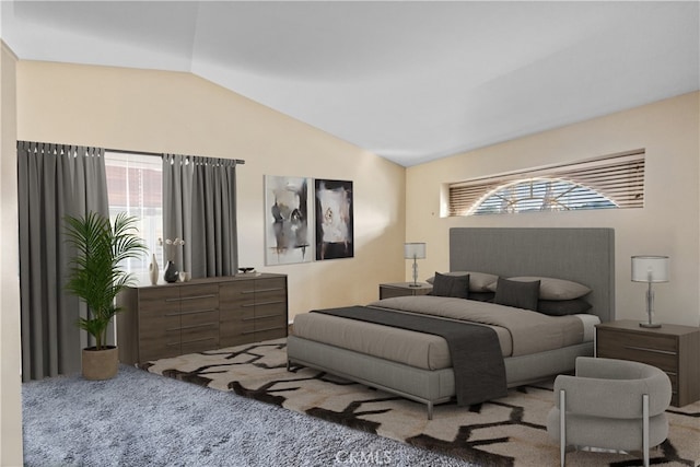 30340 Channel Way Dr, Canyon Lake, CA 92587 - bedroom featuring carpet floors and vaulted ceiling