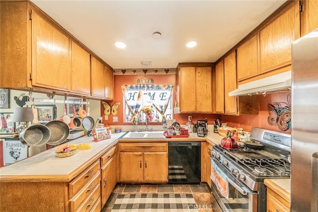 kitchen with sink and stainless steel appliances