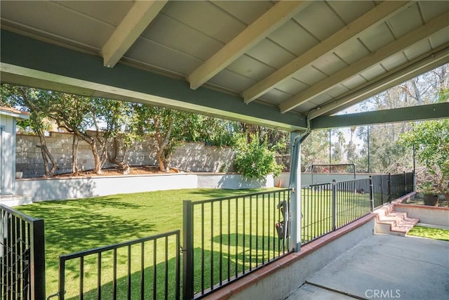 view of patio with a fenced backyard