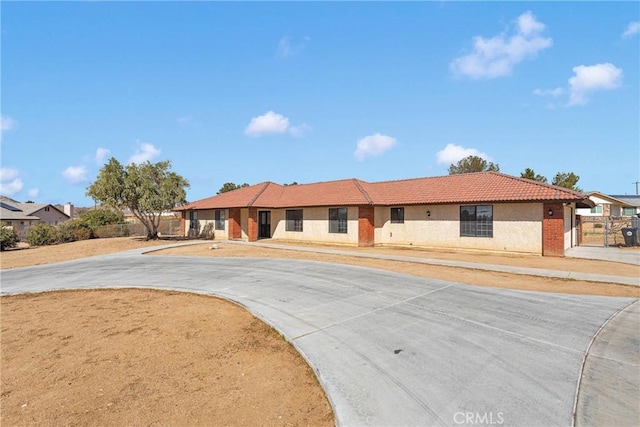 view of single story home