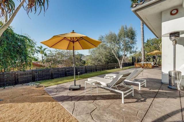 view of patio featuring a fenced backyard