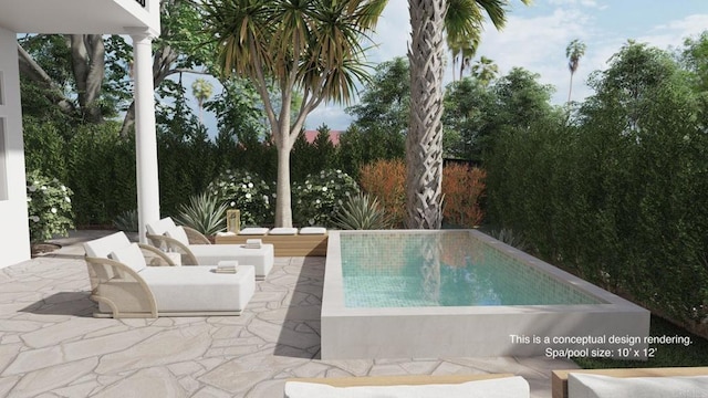 view of pool featuring a patio area