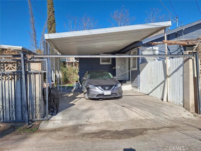 view of car parking with a carport