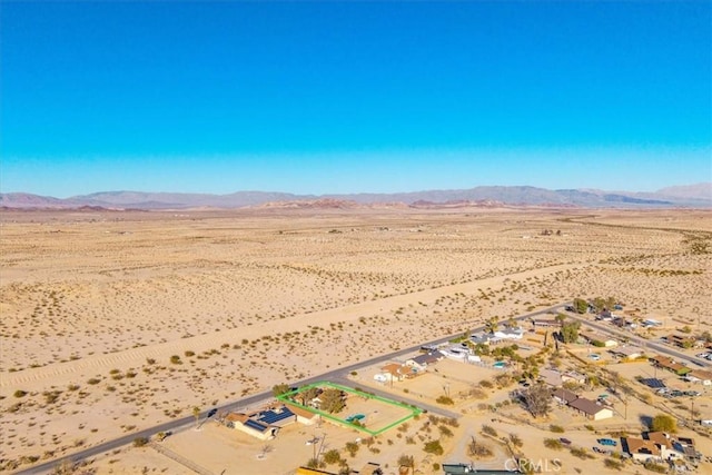 bird's eye view with a mountain view