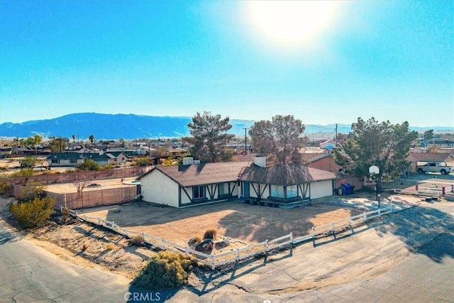 aerial view featuring a mountain view