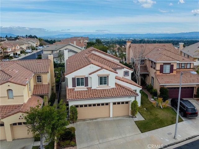 bird's eye view with a residential view