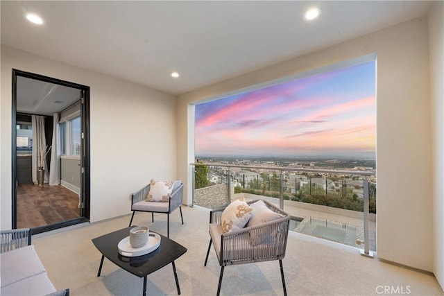 interior space featuring an outdoor living space