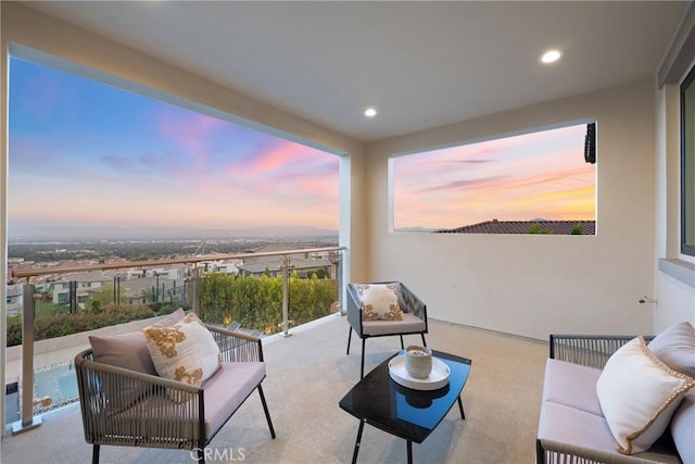 20436 W Liverpool Way, Porter Ranch, CA 91326 - view of patio / terrace with an outdoor hangout area and a balcony