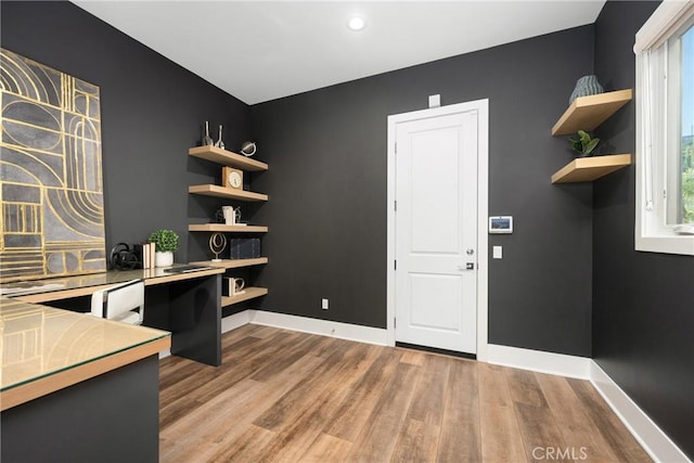 20436 W Liverpool Way, Porter Ranch, CA 91326 - unfurnished office featuring wood finished floors, baseboards, and recessed lighting