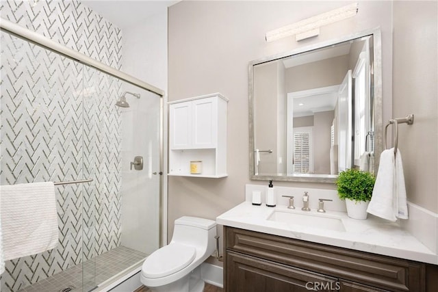 20436 W Liverpool Way, Porter Ranch, CA 91326 - full bathroom featuring toilet, a stall shower, and vanity