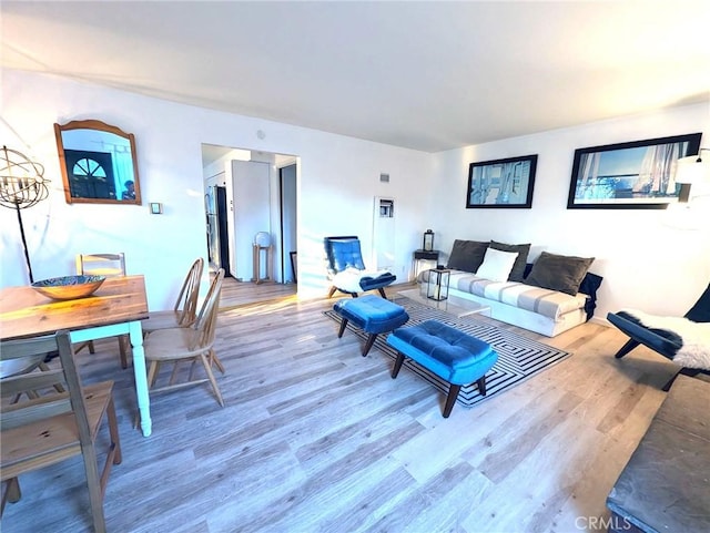 living room with wood-type flooring