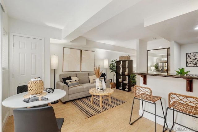 living room featuring light hardwood / wood-style floors