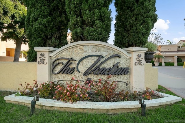 view of community sign