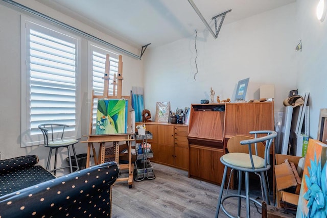 miscellaneous room with light hardwood / wood-style flooring