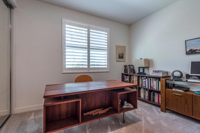 view of carpeted office space