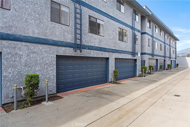 exterior space featuring a garage