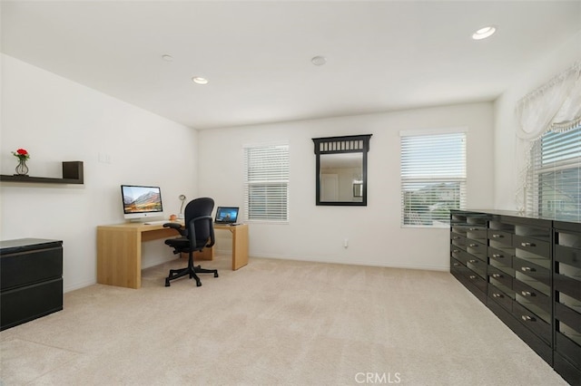 view of carpeted office