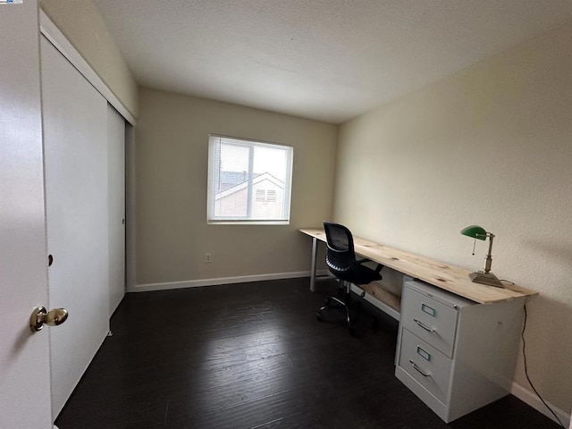 office space featuring dark hardwood / wood-style floors