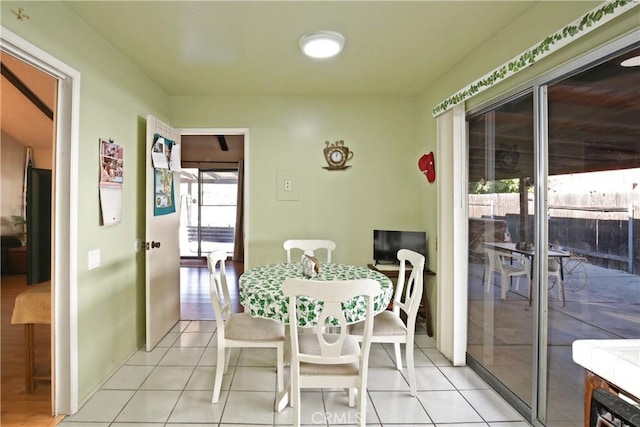 view of tiled dining space