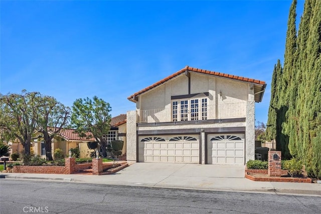 view of front of house with a garage