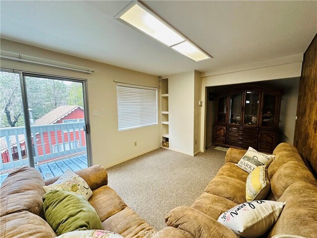 living room with carpet floors