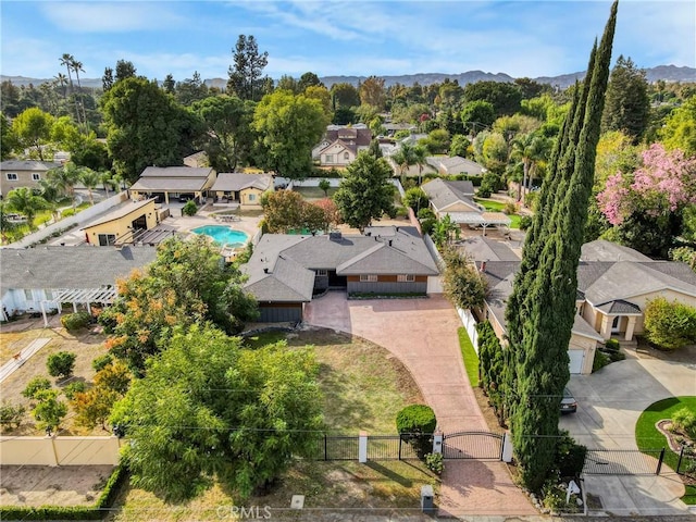 bird's eye view with a residential view