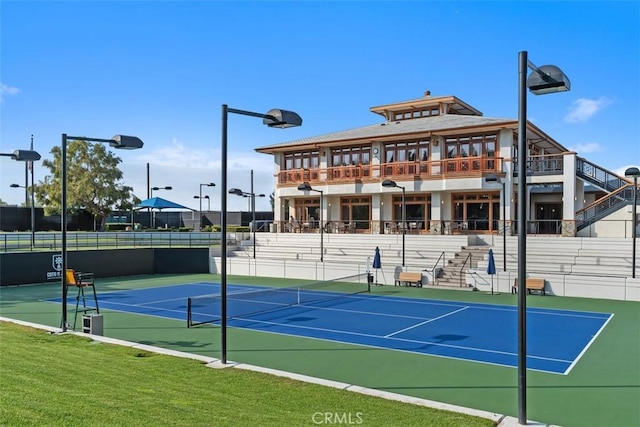 20 Bentley Rd, Coto De Caza, CA 92679 - view of tennis court with community basketball court and stairs