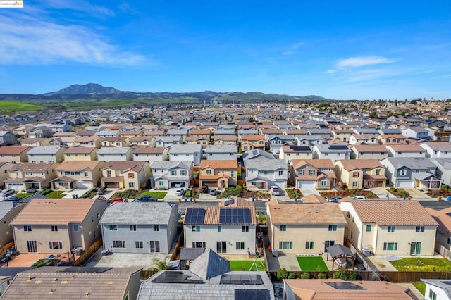 aerial view with a mountain view