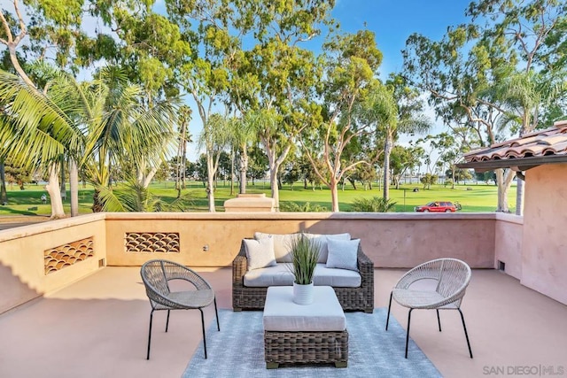 view of patio with outdoor lounge area