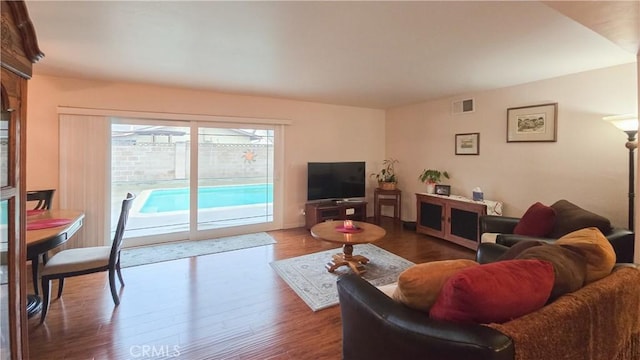 living room featuring hardwood / wood-style flooring