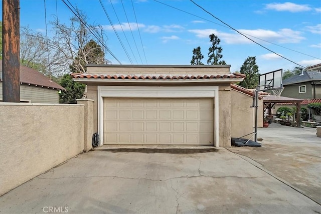 view of garage