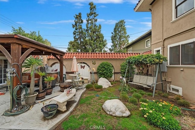 view of yard featuring a gazebo