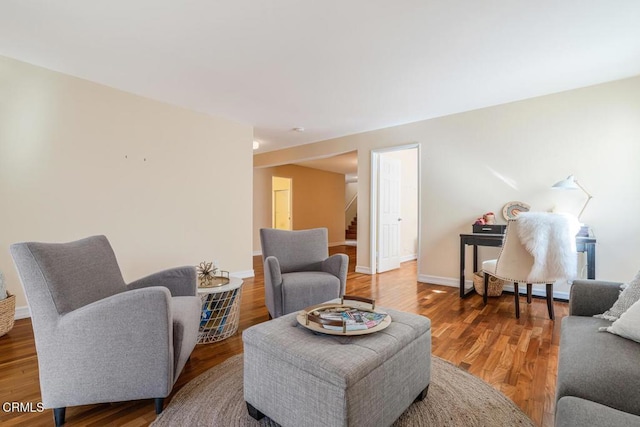 living room featuring hardwood / wood-style floors