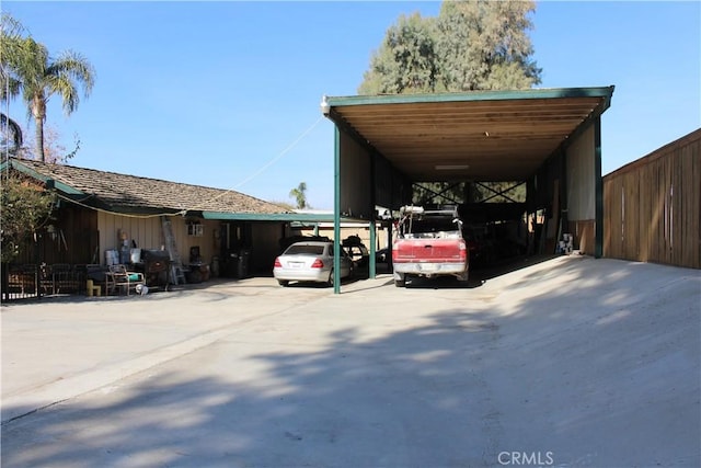 view of car parking featuring a carport