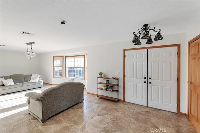 31750 1st St, Acton, CA 93510 - living area with a chandelier and visible vents