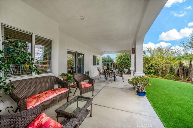 view of patio / terrace featuring outdoor lounge area