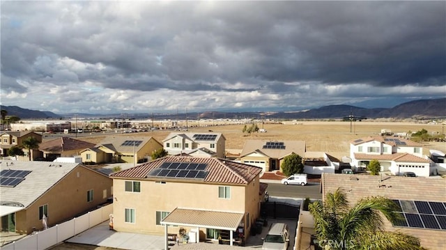 bird's eye view with a mountain view