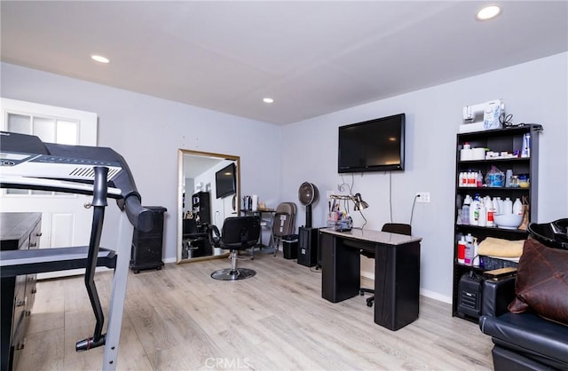 interior space with light hardwood / wood-style flooring