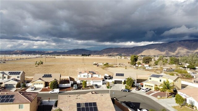 bird's eye view with a mountain view