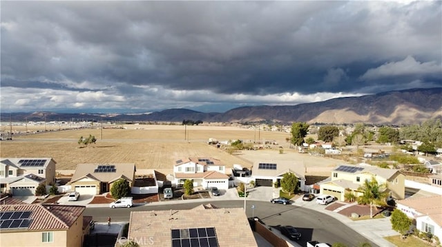 aerial view with a mountain view