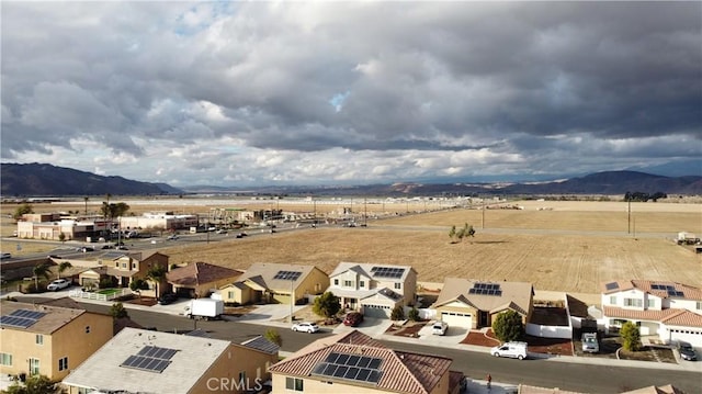 drone / aerial view with a mountain view